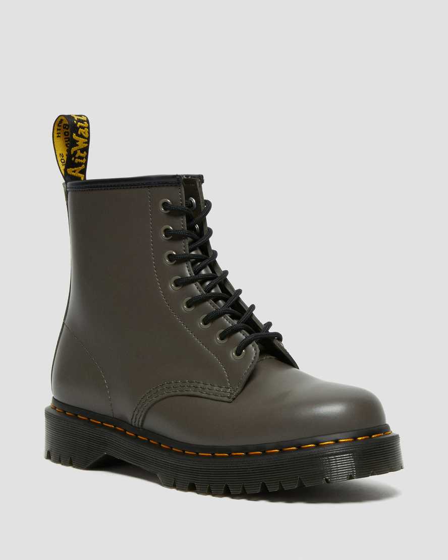 Dr. Martens 1460 Bex Smooth Nahka Miesten Nilkkurit - Khaki Harmaat Nilkkurit [026-RYAVFP]